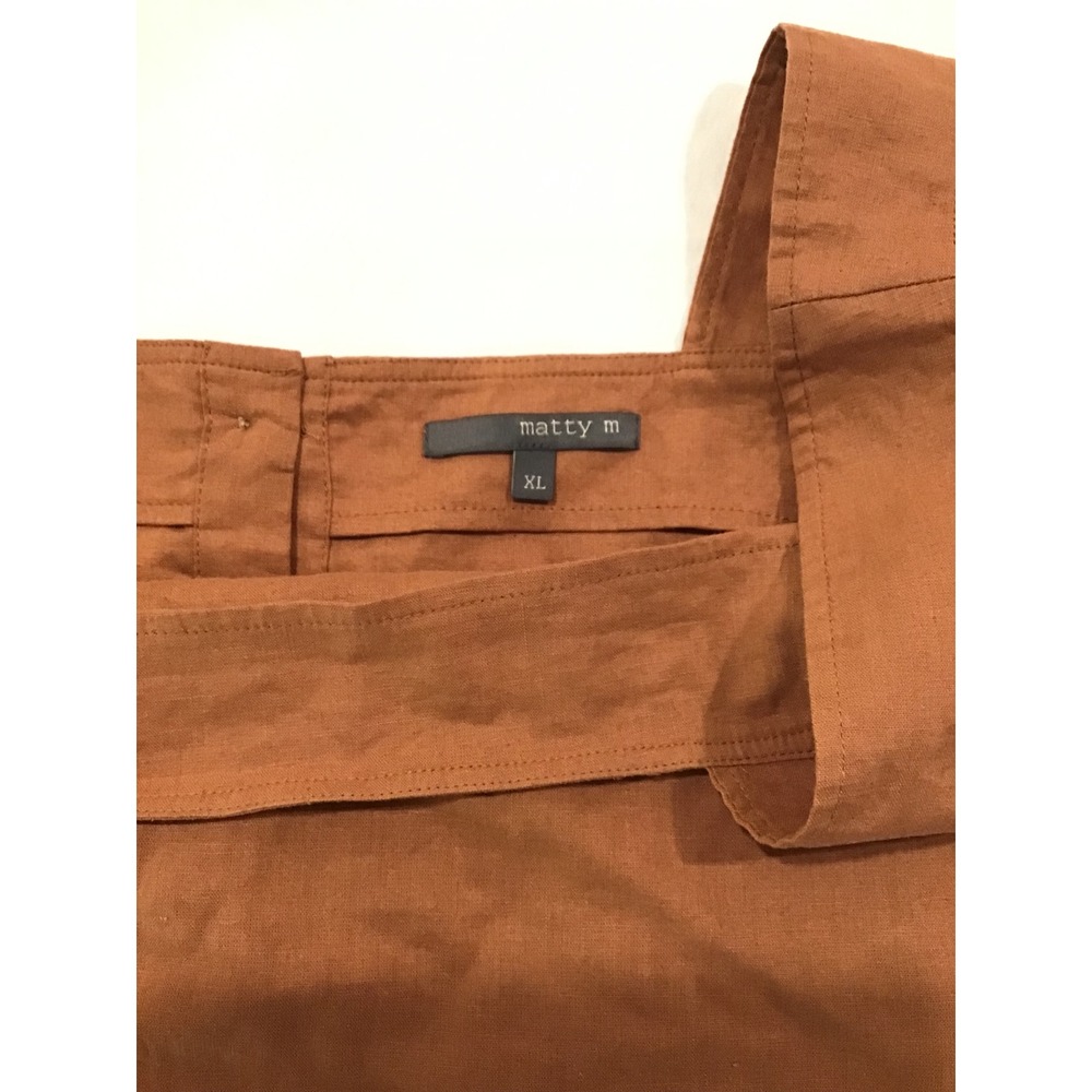 Matty M Womens Rust Brown Button Front Tank Top Square Neck Sleeveless XL NWT - Picture 2 of 3